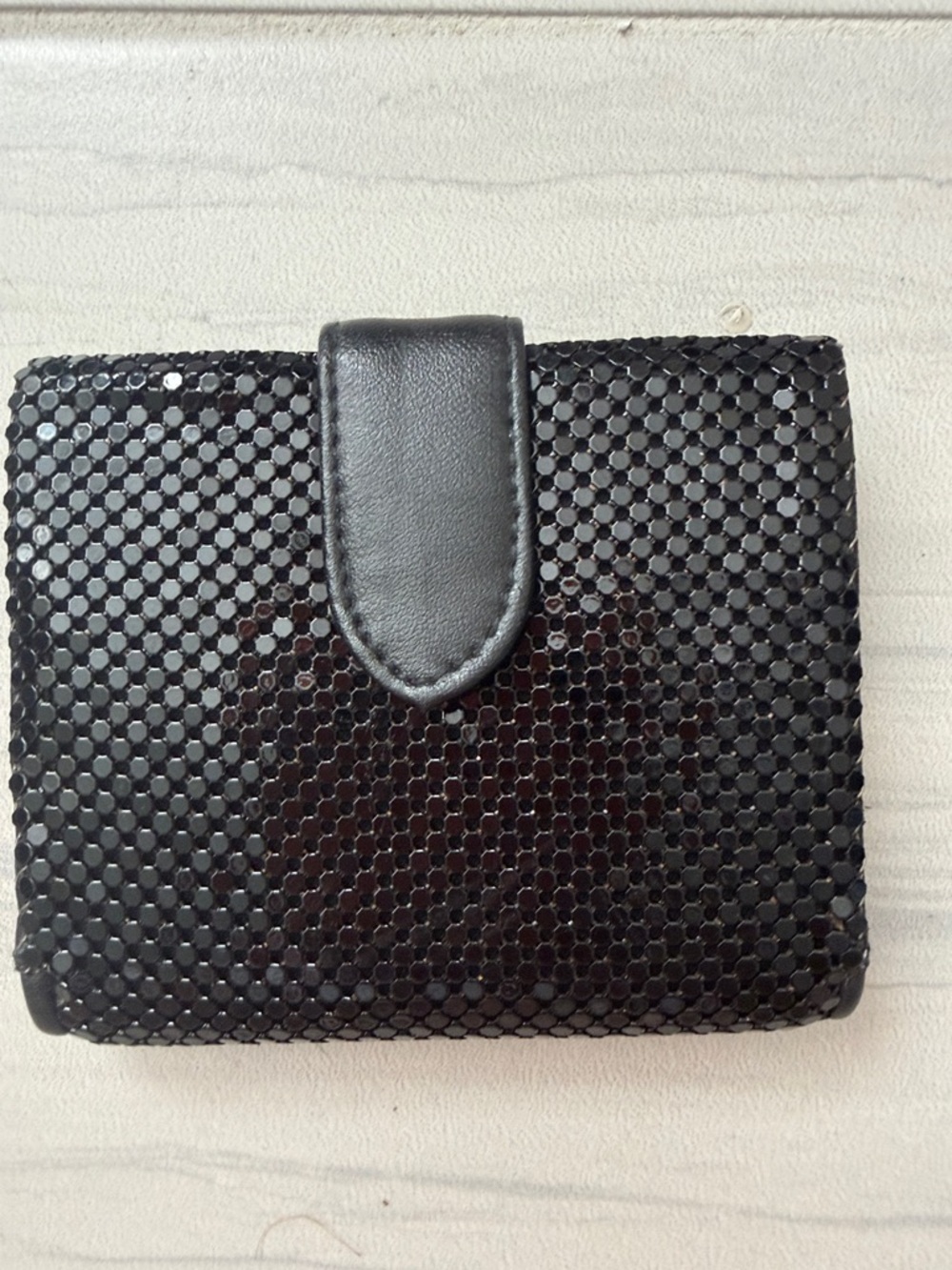 Whiting & Davis Black Snap Wallet